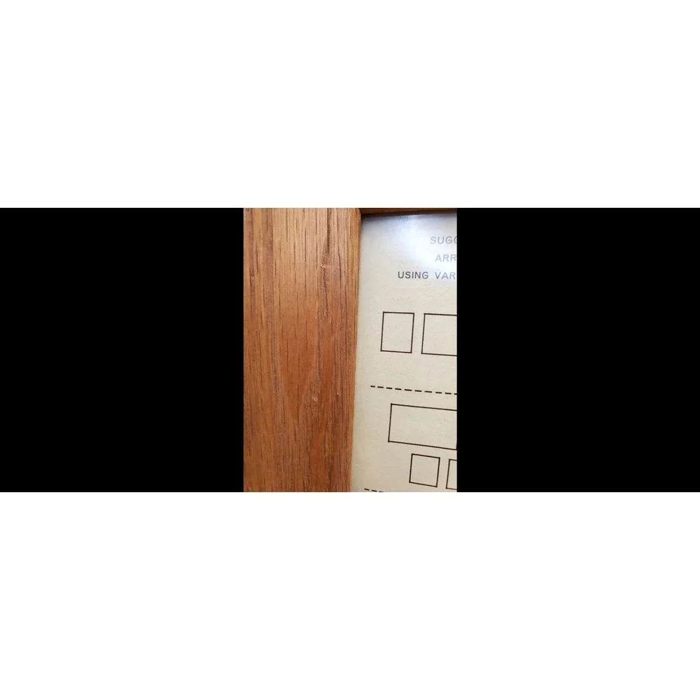 Vintage 1960s Metalcraft OAK Wood Picture Frame 8x10 Mid Century Wide Moulding